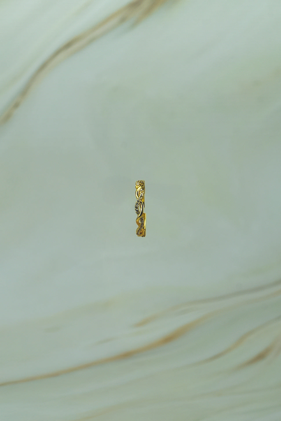 Twisted Zircon Adjustable Ring  