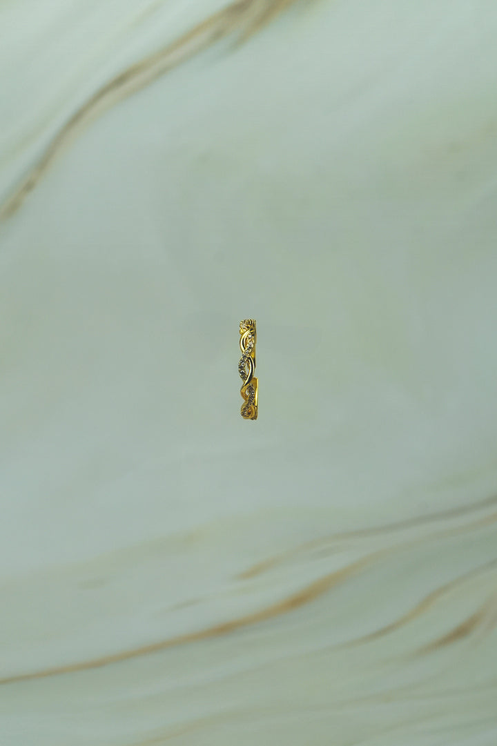 Twisted Zircon Adjustable Ring  