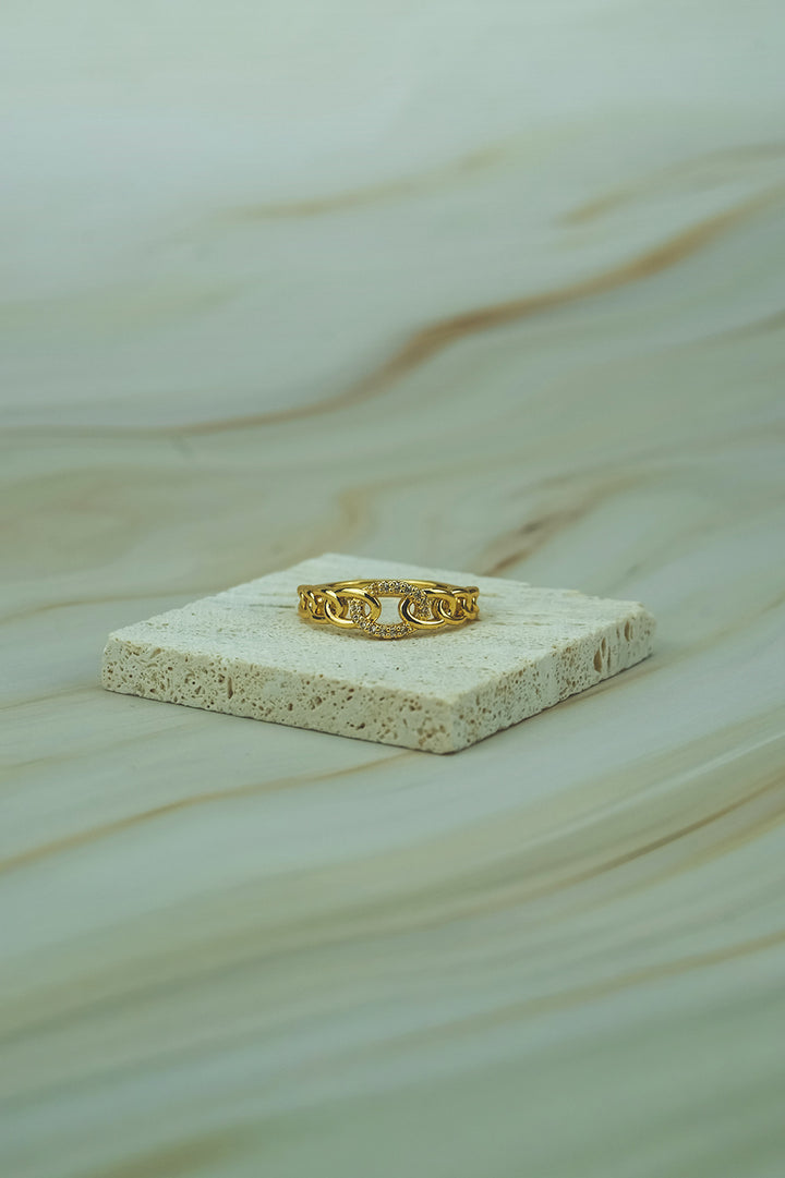 Gold Stainless Steel Link Ring  
