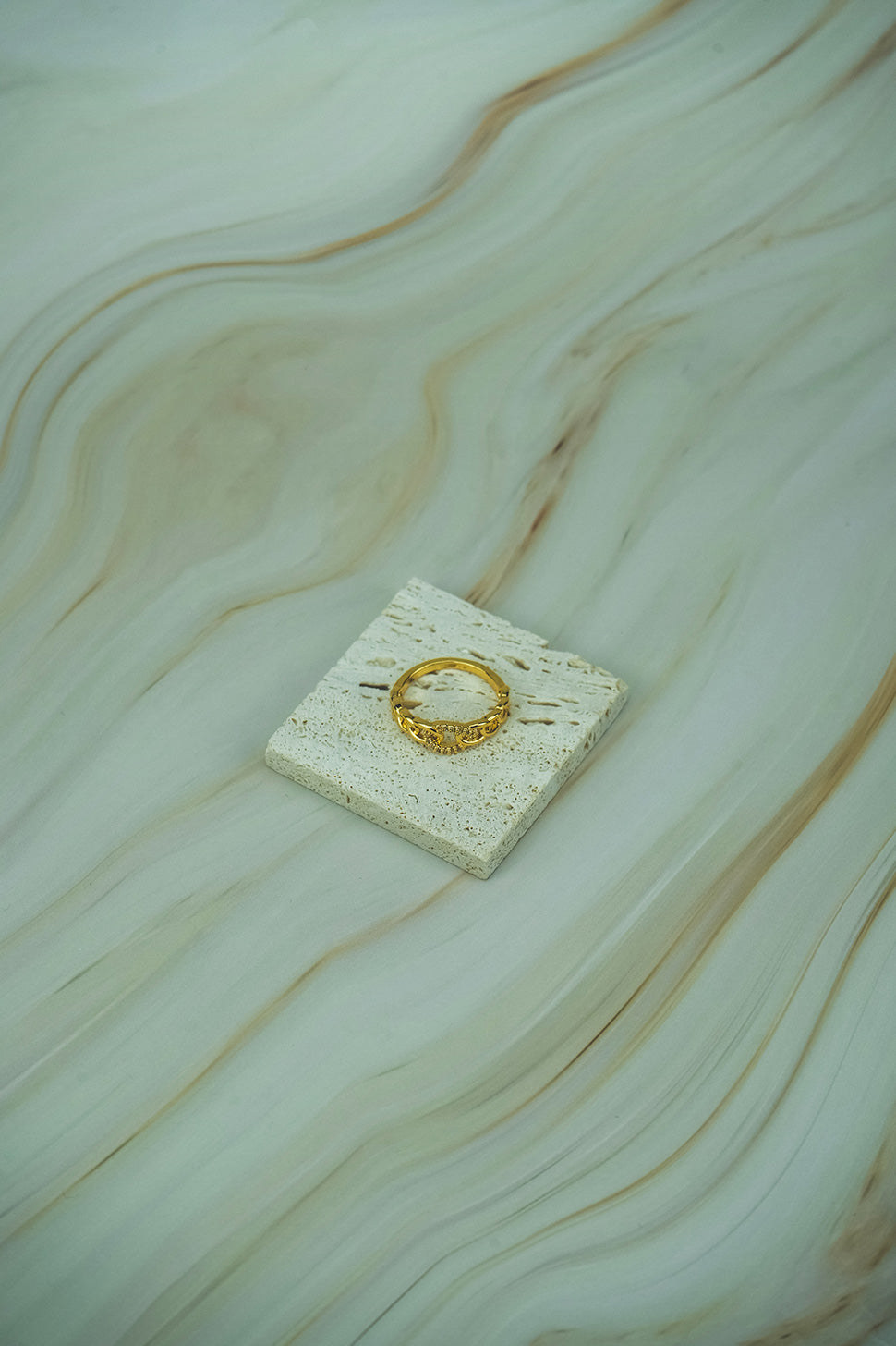 Gold Stainless Steel Link Ring  