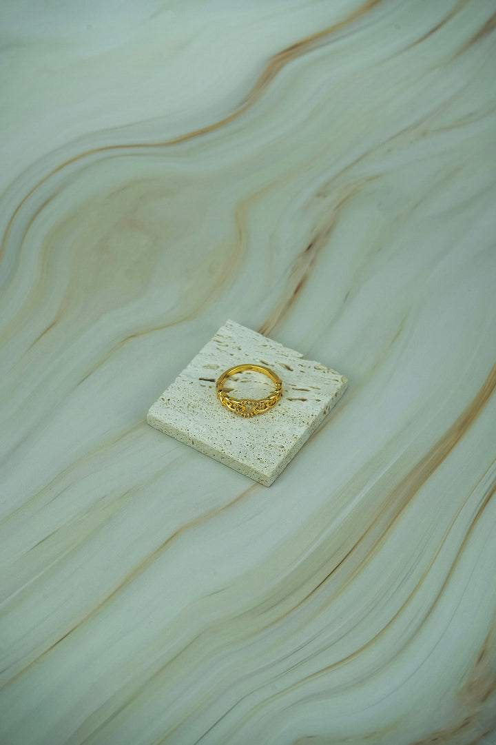 Gold Stainless Steel Link Ring  