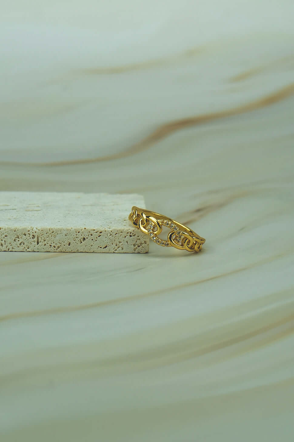Gold Stainless Steel Link Ring Title Default Title