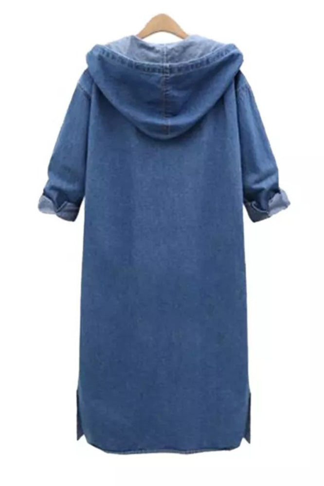 Denim Buttoned Dress,midi hooded dress,smamz modest fashion,smamz formal wea