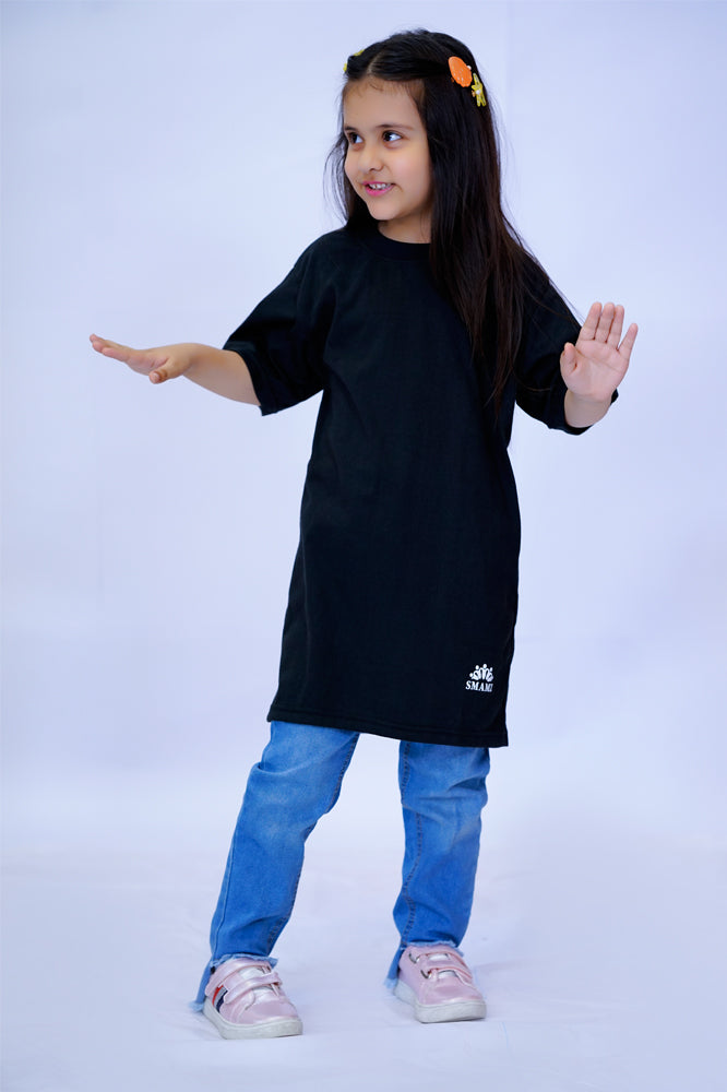 Girls Black LongT Shirt  