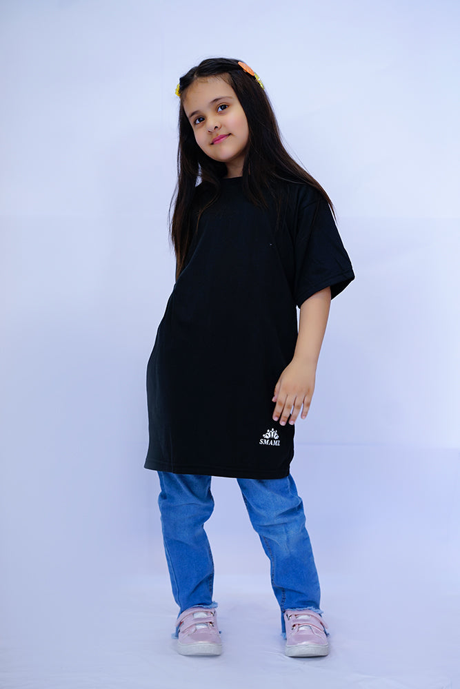 Girls Black LongT Shirt  