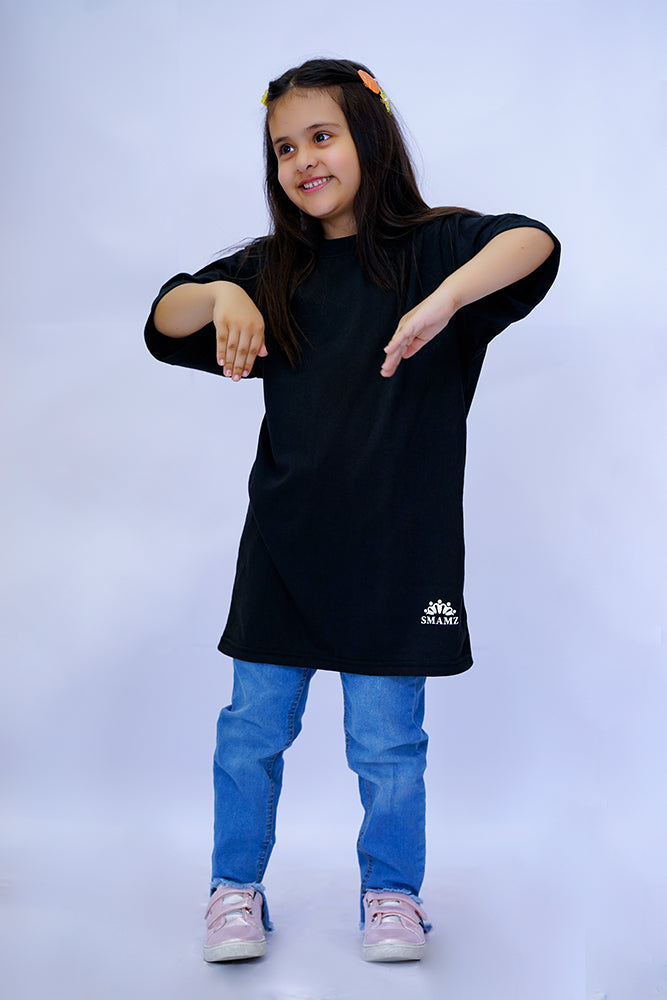 Girls Black LongT Shirt  