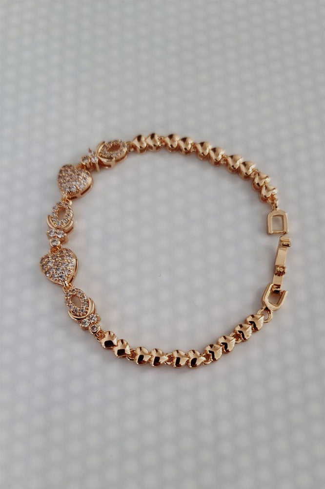 Heart Gold Chain Bracelet