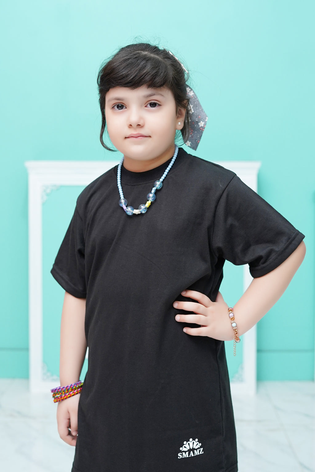 Girls Black LongT Shirt  