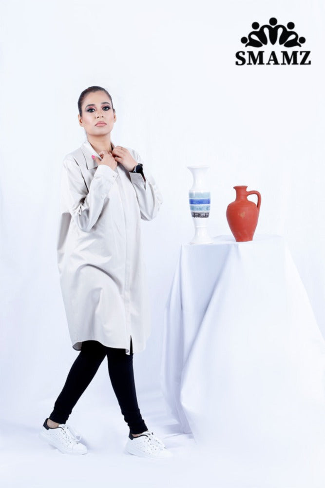 Light Grey Shirt Dress