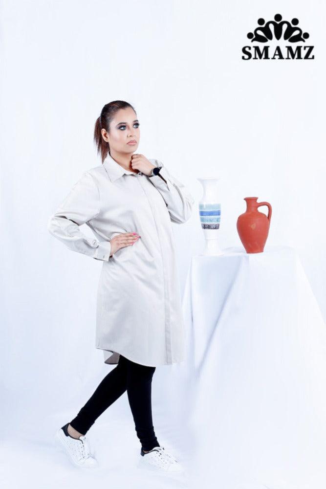 Light Grey Shirt Dress