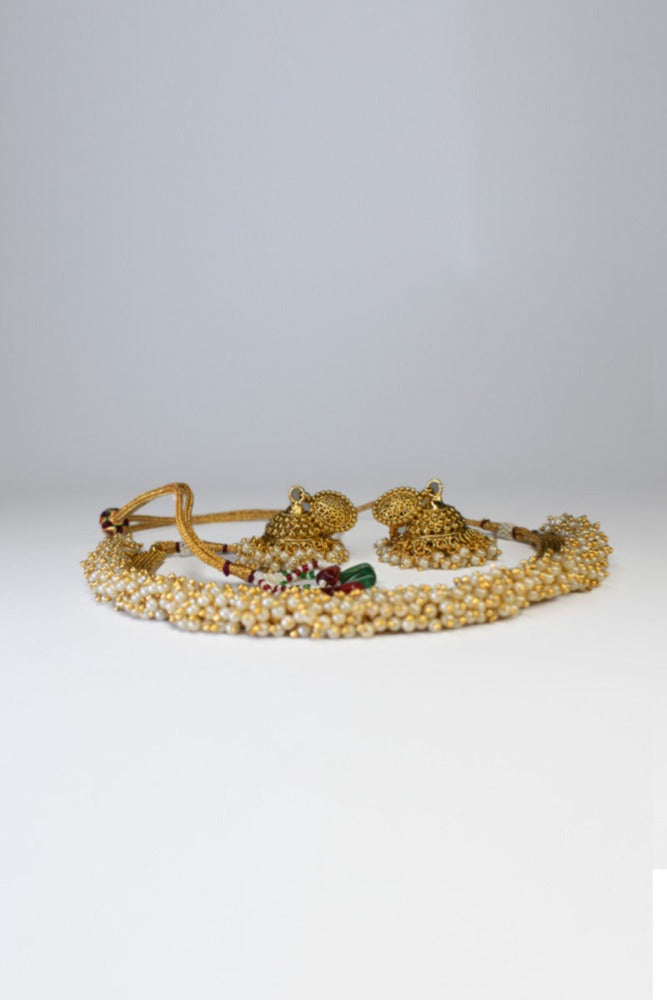 Solar Gold Necklace and Earrings Set