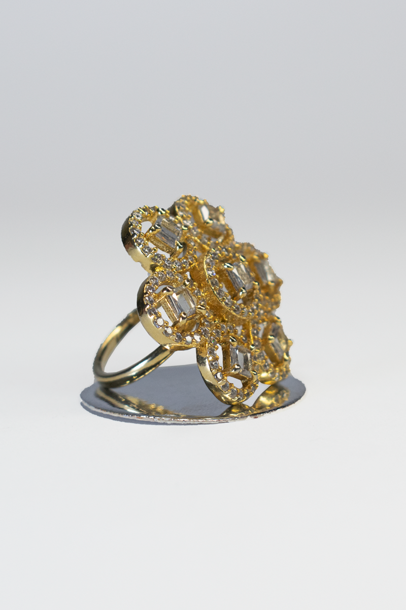 Gold Solar Crystal Ring  