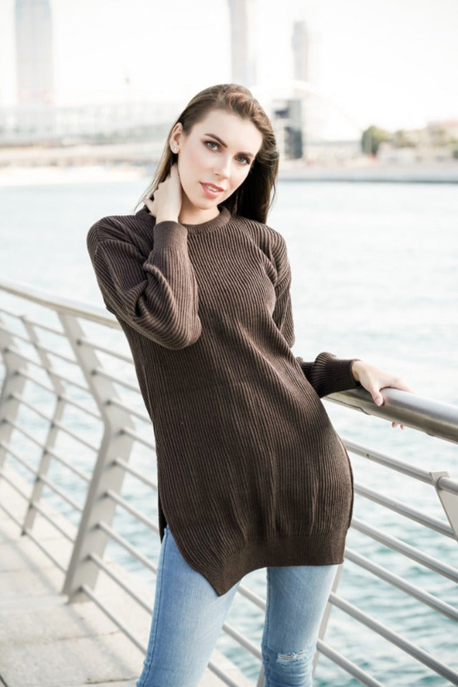 Dark Brown Jumper Dress - Comfortable fit and long sleeves. Medium Dark Brown Jumper Dress - Comfortable fit and long sleeves. Medium
