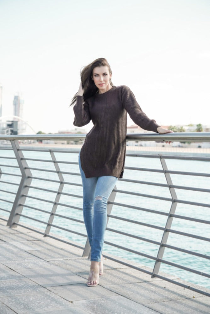 Dark Brown Jumper Dress Size Medium